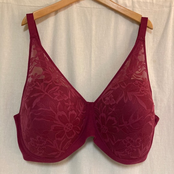 BALI Breathe Plus Size Raspberry Pink Lace Bra 3XL - Picture 1 of 12